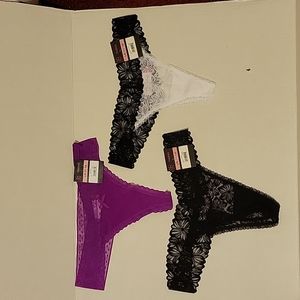 NWT: 3 pairs No Boundaries Lace Thong panties